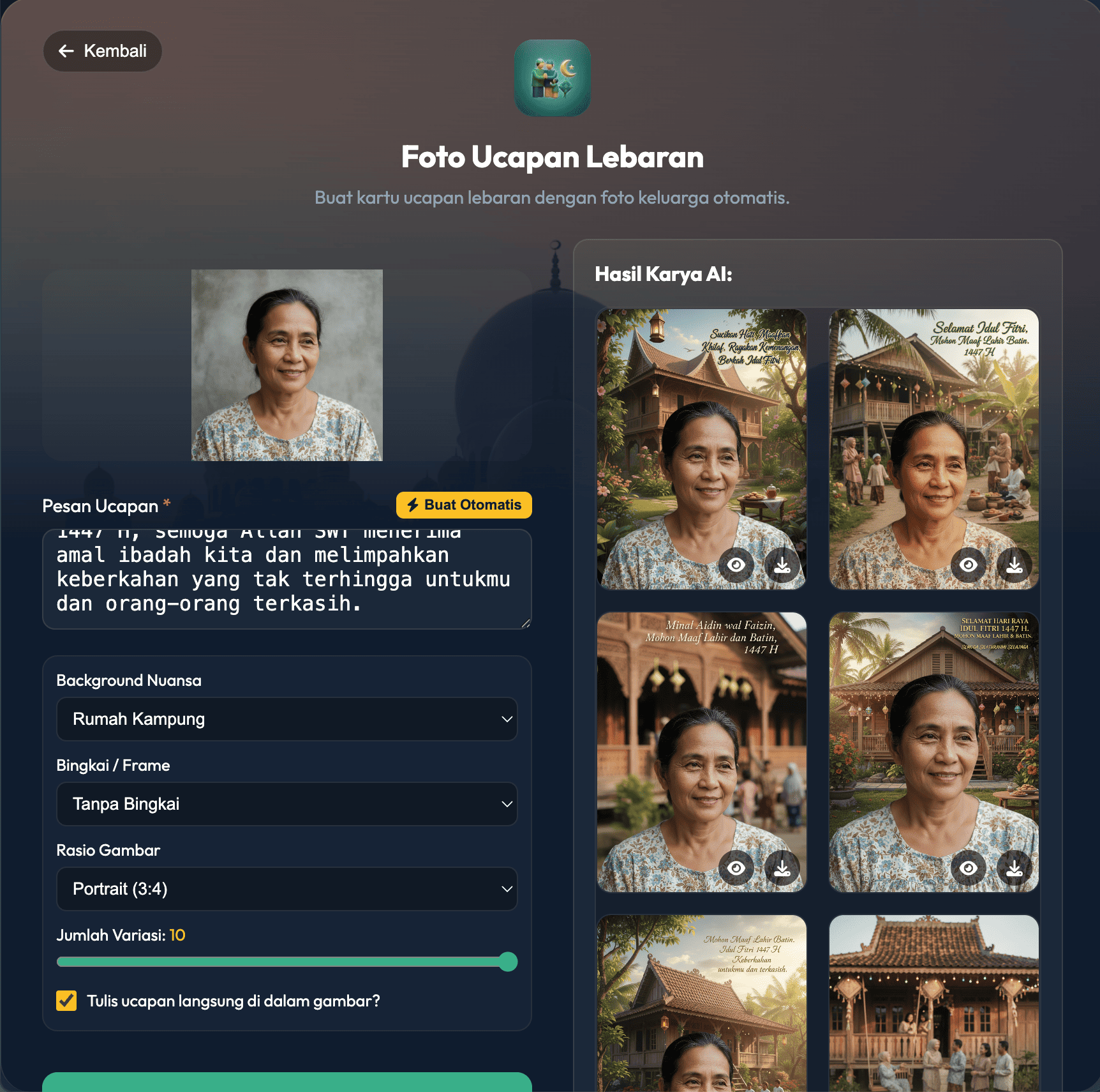 Foto Ucapan Lebaran